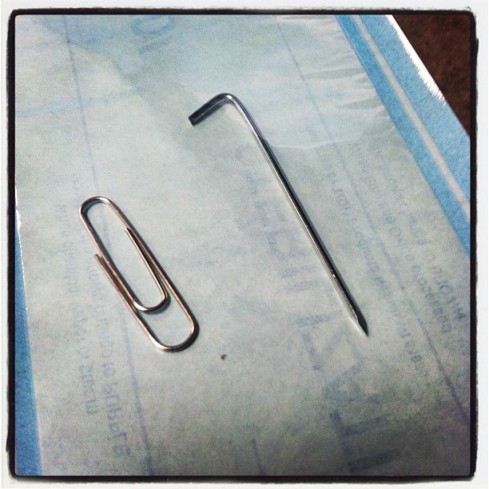 (paper clip for scale, not involved in the surgery)